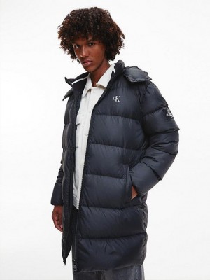 Black Calvin Klein Recycled Polyester Down Puffer Men Coat | JEOH-63257