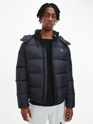 Black Calvin Klein Recycled Polyester Down Puffer Men Jacket | QVKG-20679
