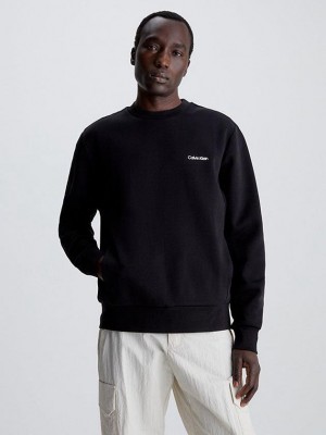 Black Calvin Klein Recycled Polyester Men Sweatshirt | COSM-68201
