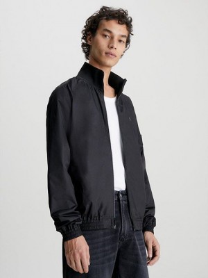 Black Calvin Klein Recycled Polyester Zip Up Men Jacket | XDGR-98746