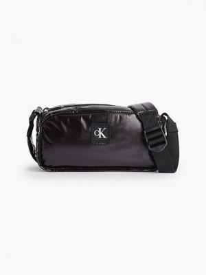Black Calvin Klein Recycled Puffer Crossbody Women Bags | TMZU-67240