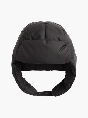 Black Calvin Klein Recycled Puffer Men Cap | QMPD-75826