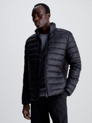 Black Calvin Klein Recycled Puffer Men Jacket | MWUX-65834