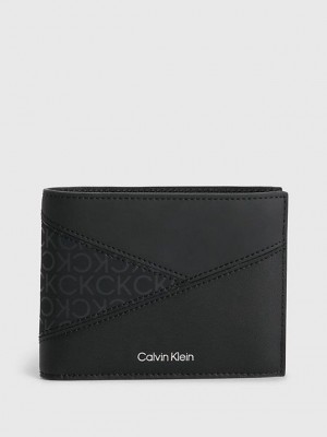 Black Calvin Klein Recycled Rfid Billfold Men Wallet | DPUB-26831