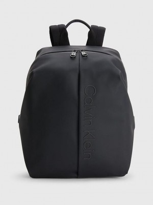 Black Calvin Klein Recycled Square Men Backpack | ULZO-42168