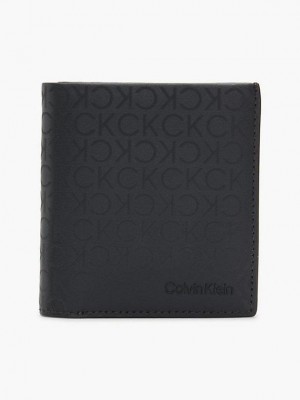 Black Calvin Klein Recycled Trifold Men Wallet | EODU-17268