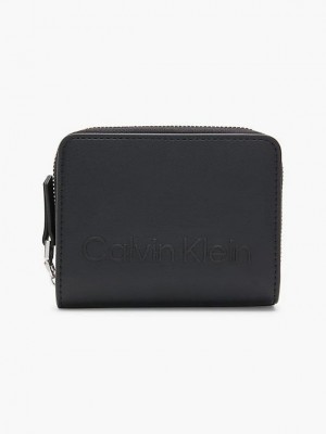 Black Calvin Klein Recycled Zip Around Women Wallet | UGDJ-61025