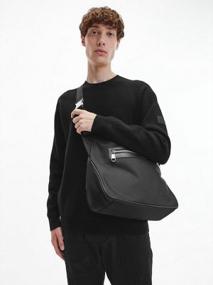 Black Calvin Klein Relaxed Men Sweatshirt | PYDG-93860