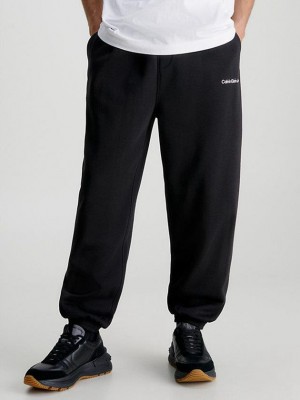 Black Calvin Klein Relaxed Organic Cotton Men Joggers | XBNA-19786