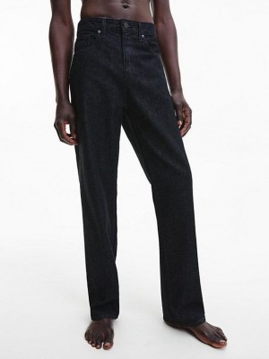 Black Calvin Klein Relaxed Straight Men Jeans | PIUC-18960