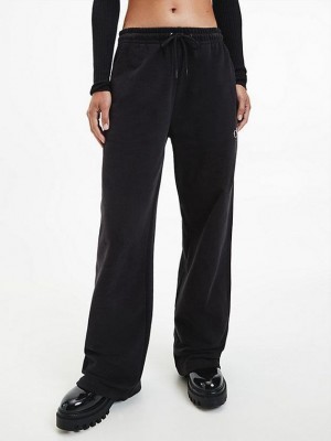 Black Calvin Klein Relaxed Straight Women Joggers | JTXR-53071