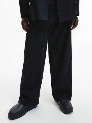 Black Calvin Klein Relaxed Wide Leg Men Pants | OZLQ-31742