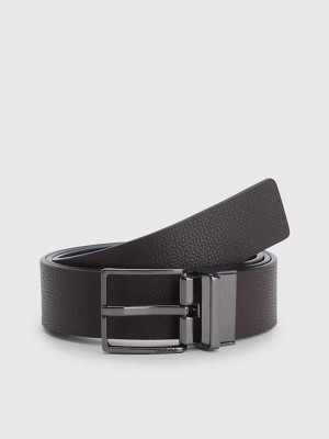 Black Calvin Klein Reversible Leather Men Belt | NQAM-59347
