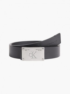 Black Calvin Klein Reversible Leather Men Belt | HYPO-81450