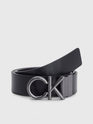 Black Calvin Klein Reversible Leather Men Belt | TKYN-42789