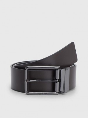 Black Calvin Klein Reversible Leather Men Belt | OHLJ-14583