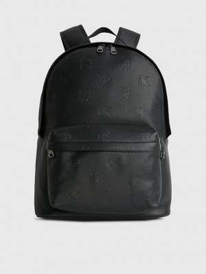 Black Calvin Klein Round Men Backpack | QVIB-61879