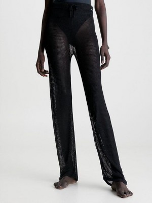 Black Calvin Klein Sheer Knit Beach Women Pants | XYMP-87530