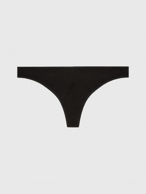 Black Calvin Klein Sheer Marquisette Women Thong | WZAT-79268