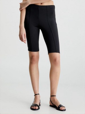 Black Calvin Klein Skinny Bike Women Shorts | AXKQ-53164