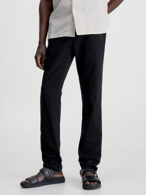 Black Calvin Klein Slim Chino Men Pants | UAPL-85937