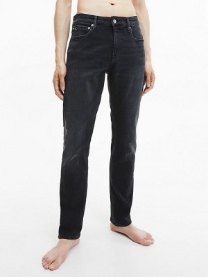 Black Calvin Klein Slim Men Jeans | RWEC-16409