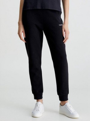 Black Calvin Klein Slim Recycled Polyester Women Joggers | DHEI-57604