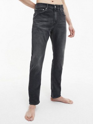 Black Calvin Klein Slim Tapered Men Jeans | IQZD-01246