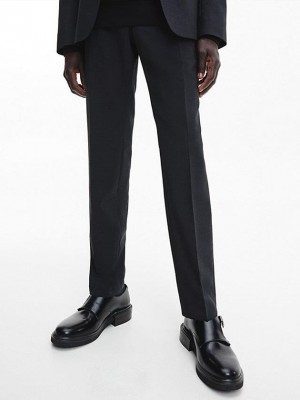 Black Calvin Klein Slim Two Tone Men Pants | QVZE-42036