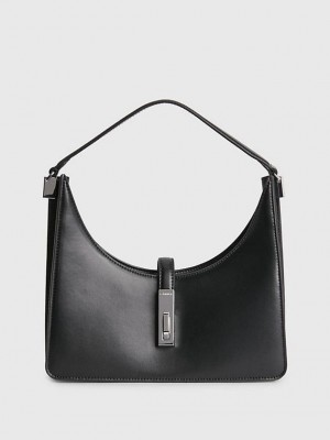 Black Calvin Klein Small Recycled Shoulder Women Bags | NMRZ-43081