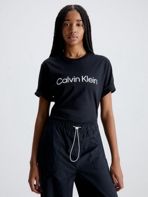 Black Calvin Klein Soft Gym Women T-Shirt | CAUE-68547