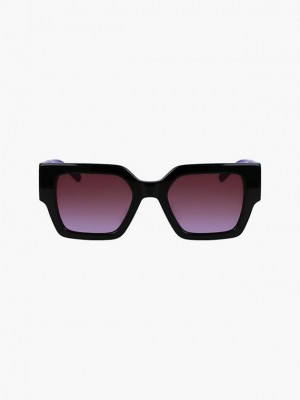 Black Calvin Klein Square Women Sunglasses | MOBW-41896