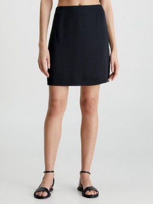 Black Calvin Klein Straight Mini Women Skirt | IXNJ-89762