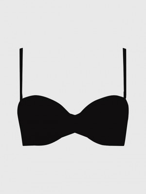 Black Calvin Klein Strapless Women Bra | LWRX-78549