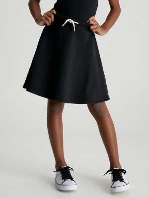 Black Calvin Klein Stretch Terry Flared Girls's Skirt | BJNF-95102