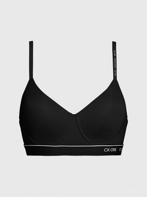 Black Calvin Klein String - CK One Women Bra | TJHI-74201