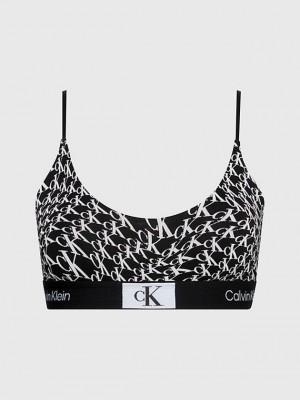 Black Calvin Klein String - Ck96 Women Bra | KQYM-86417