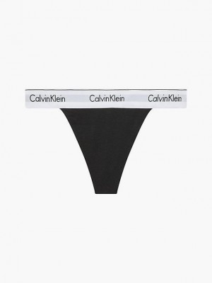 Black Calvin Klein String - Modern Cotton Women Thong | DZFJ-71869