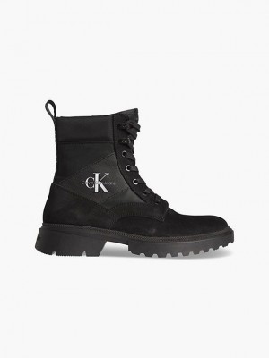 Black Calvin Klein Suede Chunky Men Boots | QDJT-78924