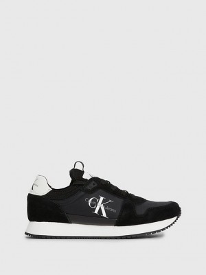 Black Calvin Klein Suede Women Sneakers | TJVZ-06527