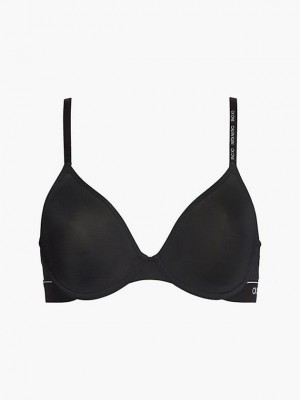 Black Calvin Klein T-Shirt - CK One Women Bra | OLRP-70831