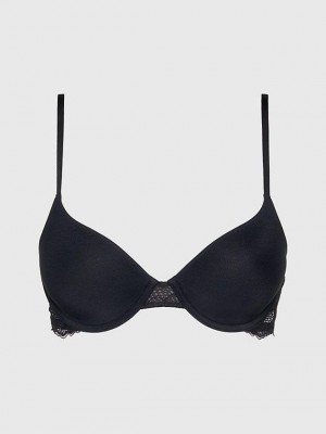 Black Calvin Klein T-Shirt - Geo Lace Women Bra | JZXP-80647