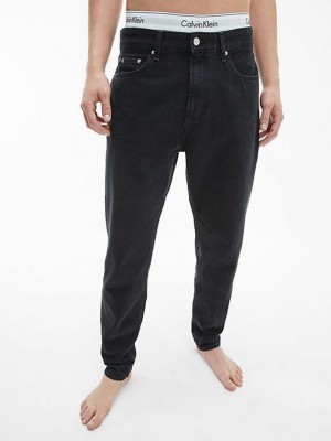 Black Calvin Klein Tapered Men Jeans | IXPQ-19687