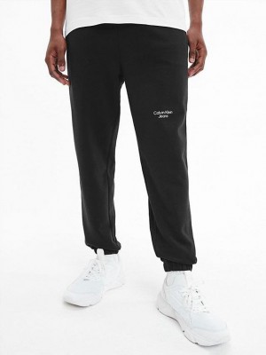 Black Calvin Klein Tapered Men Joggers | PRBQ-06189