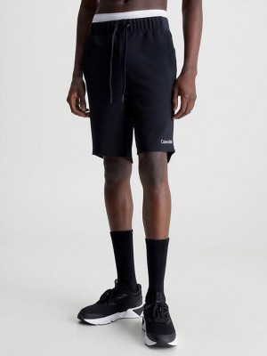 Black Calvin Klein Textured Gym Men Shorts | IELC-91254