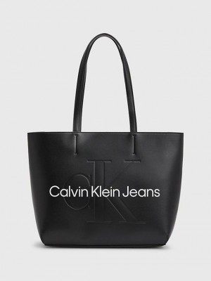 Black Calvin Klein Tote Women Bags | ESUC-20931