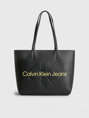 Black Calvin Klein Tote Women Bags | HIFC-60945