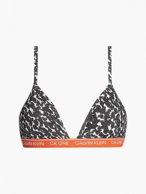 Black Calvin Klein Triangle - CK One Women Bra | LJEU-05642