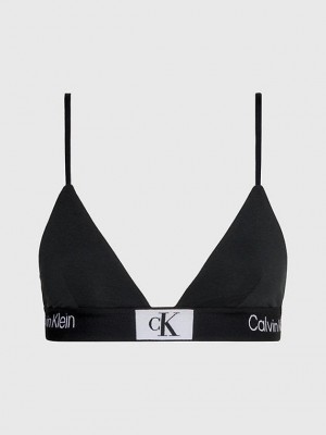 Black Calvin Klein Triangle - Ck96 Women Bra | XKWD-89634