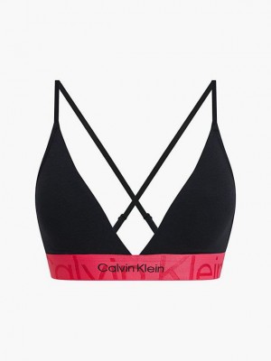 Black Calvin Klein Triangle - Embossed Icon Women Bra | FUHW-92573